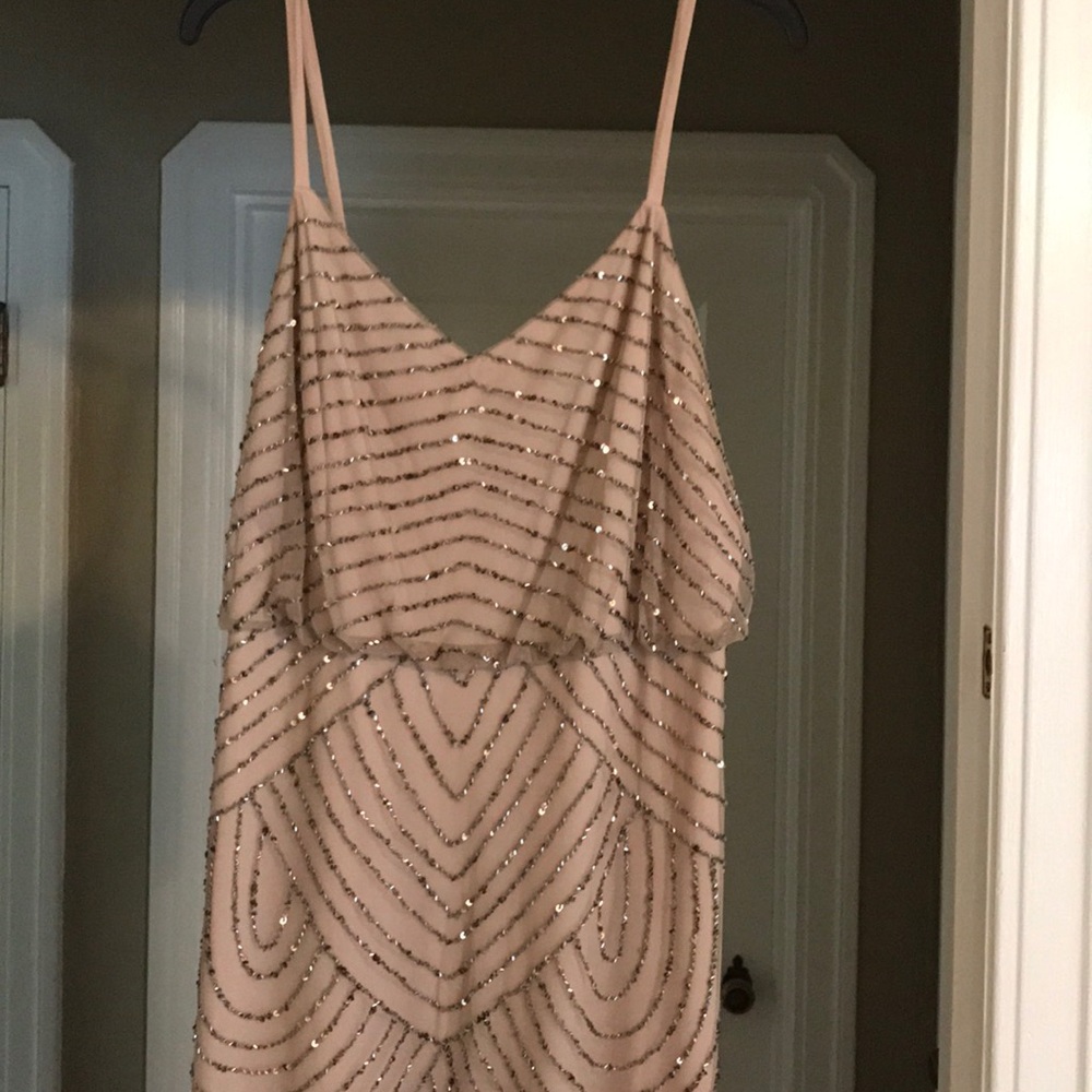Adrianna Papell Art Deco Beaded Blouson Gown